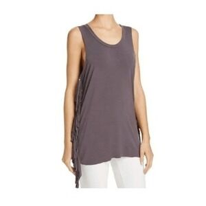 POL Side Fringe Detail Soft Jersey Knit Tank‎ Top S